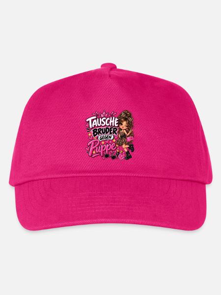 Tausche Bruder gegen Puppe - Kinder Basecap - Fuchsia