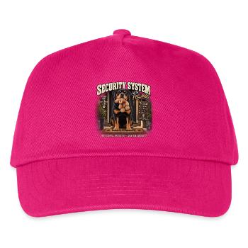 Sicherheitssystem mit Emotionen: Hund mit Teddybär - Kinder Basecap - Fuchsia - Vorne