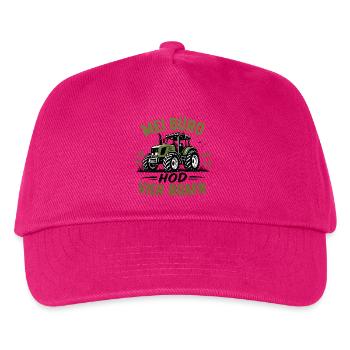 mei Büro hod vier Roafn - mein Büro hat 4 Reifen - Kinder Basecap - Fuchsia - Vorne