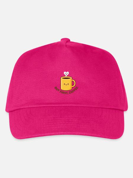 Aber erster Kaffee niedliche Kawaii-Tasse - Kinder Basecap - Fuchsia