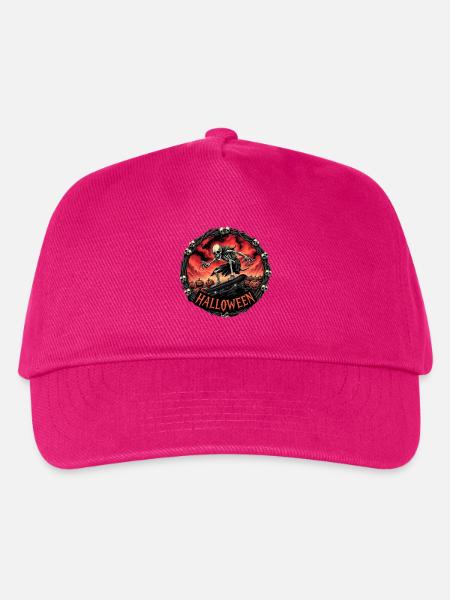 Nightmare Ghost Skateboarder Eingerahmt Circular Dark - Kinder Basecap - Fuchsia