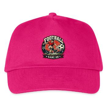 Vintage Fußball Abzeichen Game On - Kinder Basecap - Fuchsia - Vorne