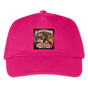Schichthumor – Arbeiten, damit der Feierabend schm - Kinder Basecap - Fuchsia - Vorne