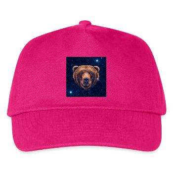 Kosmischer Bärengesicht - Kinder Basecap - Fuchsia - Vorne