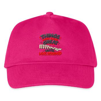 Es lief alles großartig – lustiger Humor - Kinder Basecap - Fuchsia - Vorne