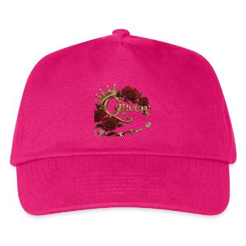 Queen Crown Roses Gold - Kinder Basecap - Fuchsia - Vorne