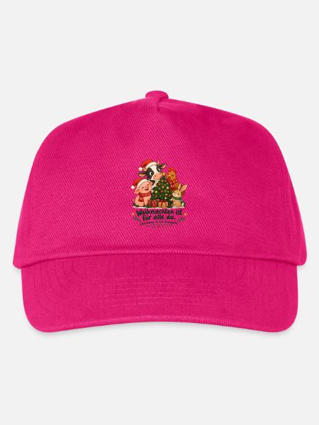 Weihnachten ist für alle da – Tierliebe - Kinder Basecap - Fuchsia