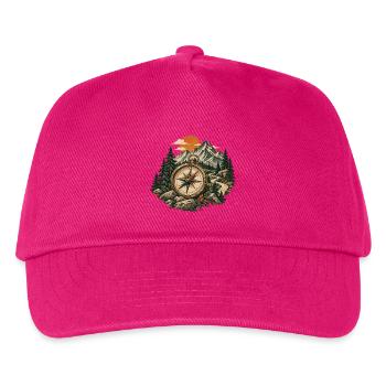 Kompasspfad im Bergwald - Kinder Basecap - Fuchsia - Vorne