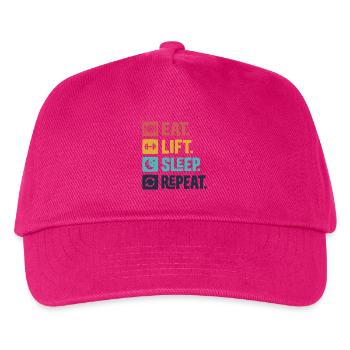 Essen, heben, schlafen, wiederholen - Kinder Basecap - Fuchsia - Vorne