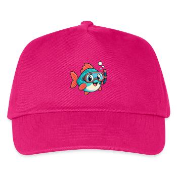 Fisch mit Schnorchel - Kinder Basecap - Fuchsia - Vorne