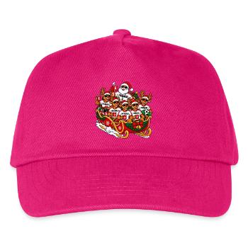 Lustiger Fussball-Weihnachtspulli- Fussball Outfit - Kinder Basecap - Fuchsia - Vorne
