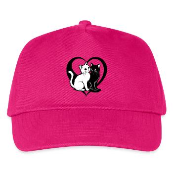 ❤ 🐱 Gatti Innamorati – Amore felino con cuore 2 - Kinder Basecap - Fuchsia - Vorne