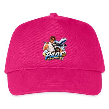 Charismatischer Cartoon-Luftpilot - Kinder Basecap - Fuchsia - Vorne