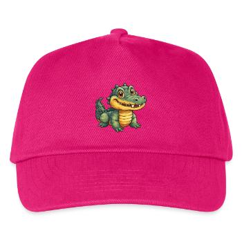 Fröhlicher Krokodil Alligator - Kinder Basecap - Fuchsia - Vorne