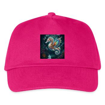 Steampunk-geflügeltes Seepferdchen - Kinder Basecap - Fuchsia - Vorne