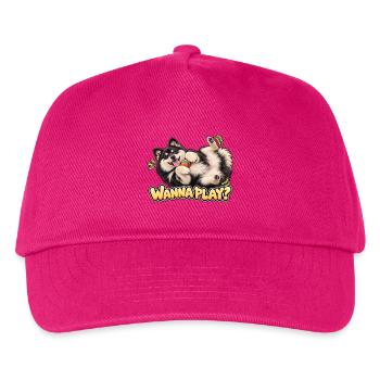 Finnischer Lapphund – möchtest du spielen? - Kinder Basecap - Fuchsia - Vorne