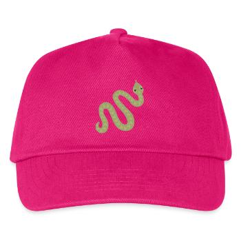 Pastell-Oliven-Schlangen-Anhänger - Kinder Basecap - Fuchsia - Vorne
