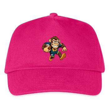Affe Rugbyspieler - Kinder Basecap - Fuchsia - Vorne