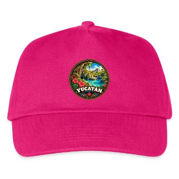 Yucatan Mexiko Maya Pyramide Dschungel Urlaub - Kinder Basecap - Fuchsia - Vorne