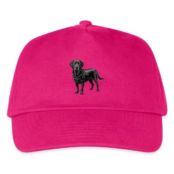 Schwarzer Labrador Retriever - Kinder Basecap - Fuchsia - Vorne
