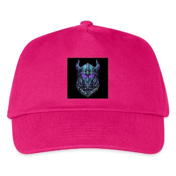 Cyberpunk Viking Helm - Kinder Basecap - Fuchsia - Vorne