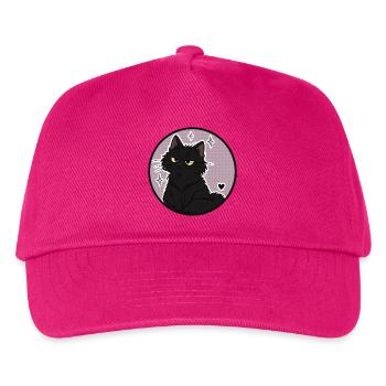 Mitternachtskatze im Sparkle Circle - Kinder Basecap - Fuchsia - Vorne