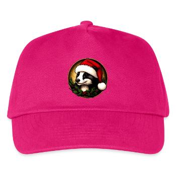 Dachse Weihnachten / Weihnachtsmann Marder - Kinder Basecap - Fuchsia - Vorne
