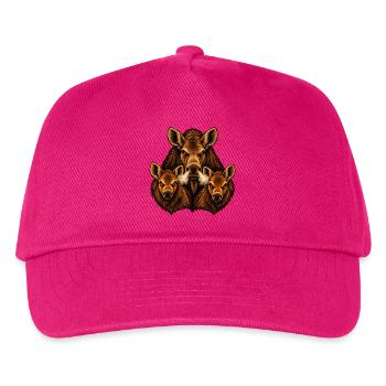 Elch, Kuh und Kälber - Kinder Basecap - Fuchsia - Vorne