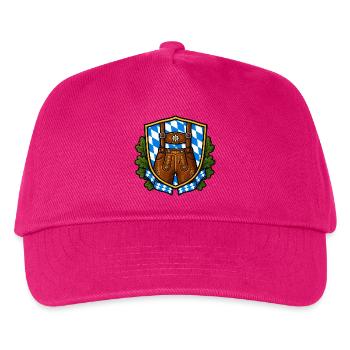 Bayerisches Lederhosen Wappen - Kinder Basecap - Fuchsia - Vorne