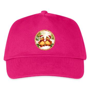 Entchen Weihnachten / Weihnachtsmann Enten - Kinder Basecap - Fuchsia - Vorne