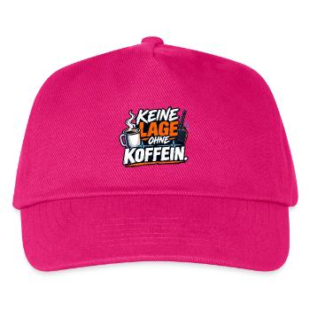 Keine Lage Ohne Koffein - Kinder Basecap - Fuchsia - Vorne