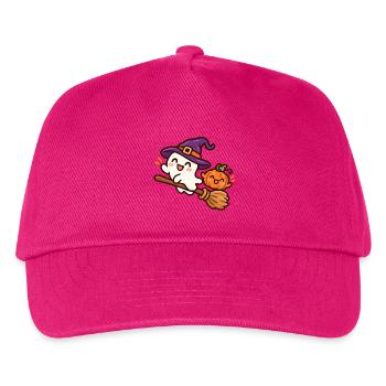 Süßer Hexengeist auf Besen – Halloween - Kinder Basecap - Fuchsia - Vorne