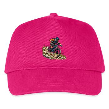 Mountainbike Abenteuer für MTB Fahrer - Kinder Basecap - Fuchsia - Vorne