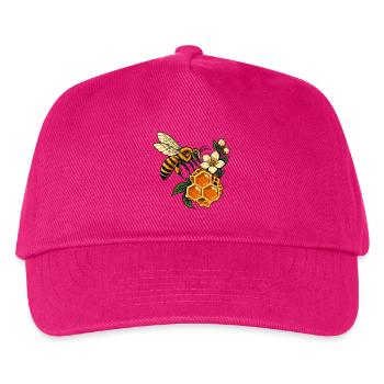Honigbienen- und Wabenblüte - Kinder Basecap - Fuchsia - Vorne