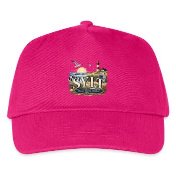 Sylt Strandwind Motiv - Kinder Basecap - Fuchsia - Vorne