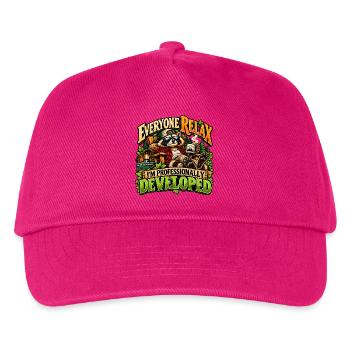 Professionell entwickelter Waschbär - Kinder Basecap - Fuchsia - Vorne