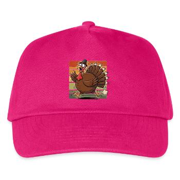 Truthahn mit Hut - Kinder Basecap - Fuchsia - Vorne