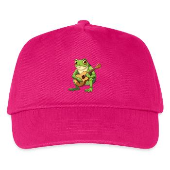 Froschkröte spielt akustische Gitarre - Kinder Basecap - Fuchsia - Vorne