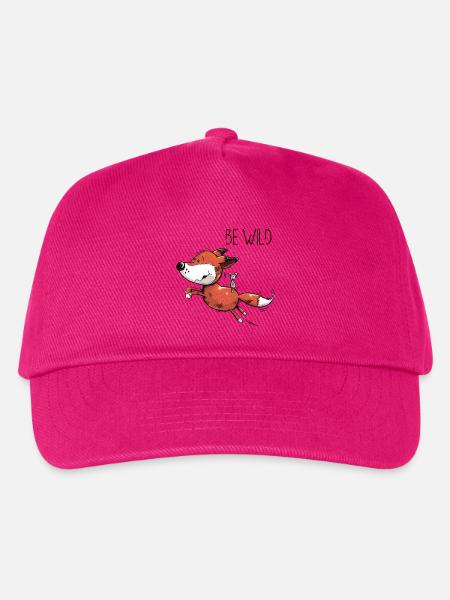 Be Wild Fuchs mit reitender Maus - Baby - Comic - Kinder Basecap - Fuchsia