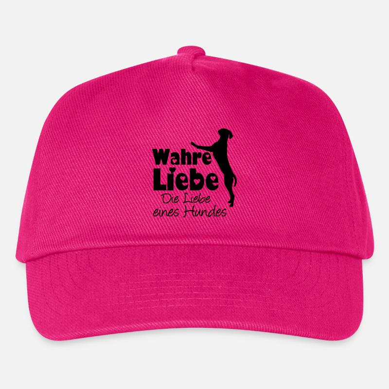 Wahre Liebe - Hund Haustier Tier Geschenk Spruch - Kinder Basecap - Fuchsia
