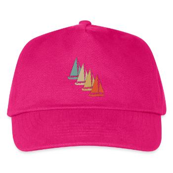 Retro vintage style sailing sailboat sailing ship - Kids’ Baseball Cap - fuchsia - Front