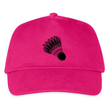 Badminton Federball Zeichnung - Kinder Basecap - Fuchsia - Vorne