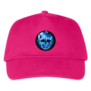 geheimnisvoller gläserner Schädel im Glas Look - Kinder Basecap - Fuchsia - Vorne