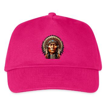 Amerikanisch Indianer Amerikanische Rote Haut - Kinder Basecap - Fuchsia - Vorne
