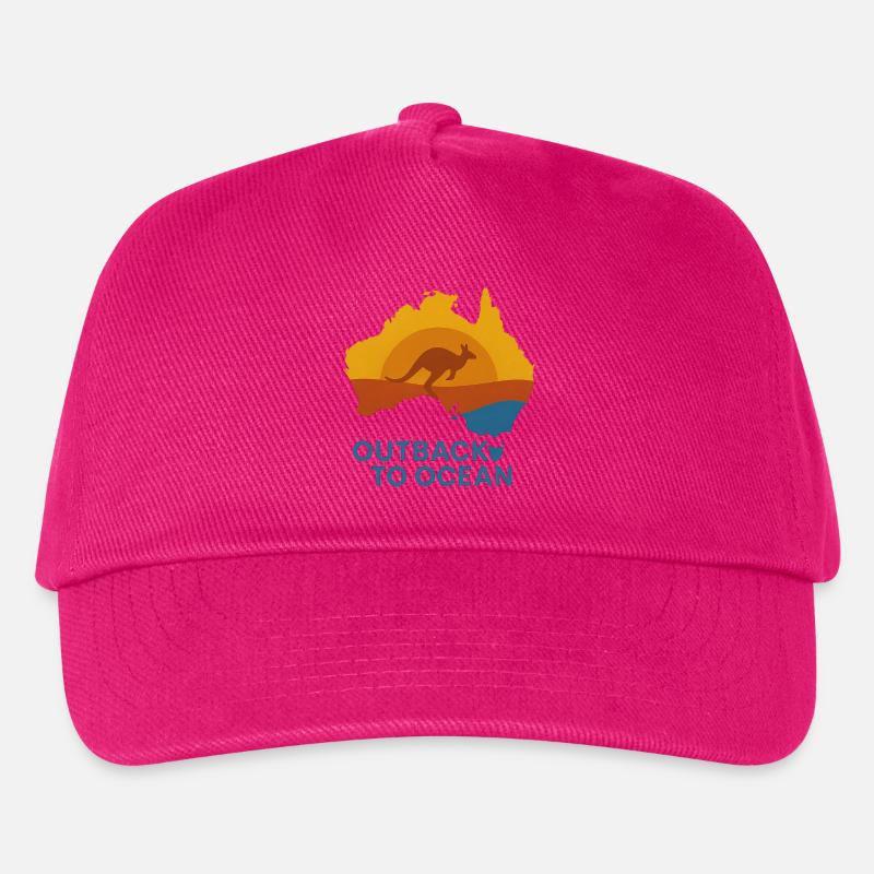 Outback to Ocean – Australien Map Shirt - Kinder Basecap - Fuchsia