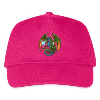 Blaugrüner Drache Eisspucker - Kinder Basecap - Fuchsia - Vorne
