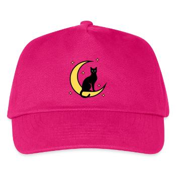 Katze Mond Sterne Hexerei - Kinder Basecap - Fuchsia - Vorne