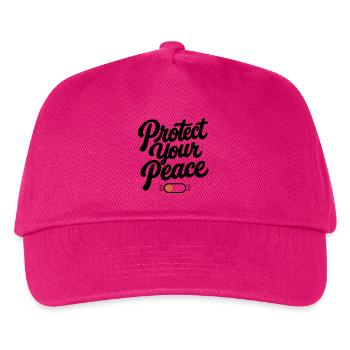 Beschütze deinen Frieden | Minimale Retro-Typografie - Kinder Basecap - Fuchsia - Vorne