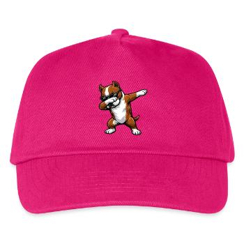 Dabbing American Staffordshire Terrier - Kinder Basecap - Fuchsia - Vorne