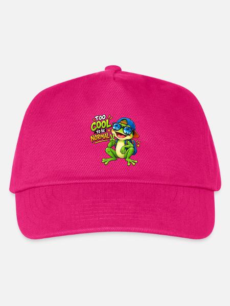 Too Cool To Be Normal lustiges Froschkinder-T-Shirt - Kinder Basecap - Fuchsia
